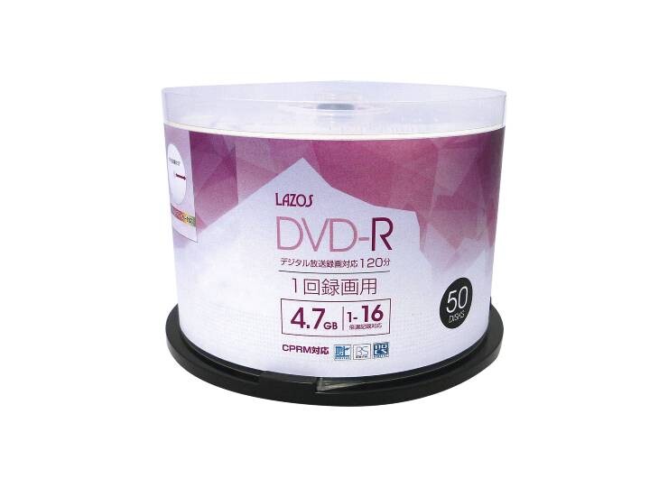 Lazos CPRM対応 DVD-R 1-16倍速 50枚入 DVD-R for General Ver.2.1/16x-SPEED DVD-R  Revision 6.0規格準拠 | LAZOS-LIFE