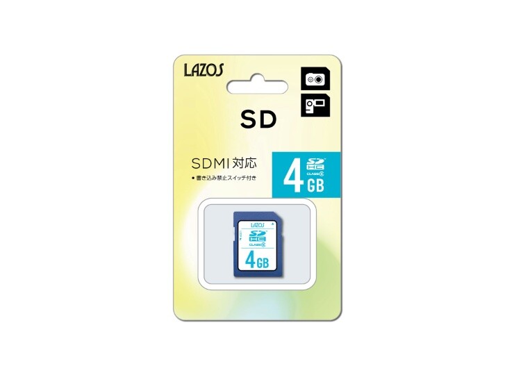 Lazos SDHCメモリーカード 4GB CLASS6 | LAZOS-LIFE