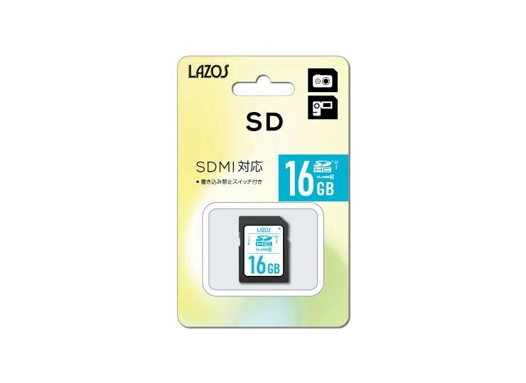 Lazos SDHCメモリーカード 16GB CLASS10 | LAZOS-LIFE